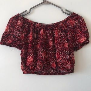 Puff-out off the shoulder crop top from Garage